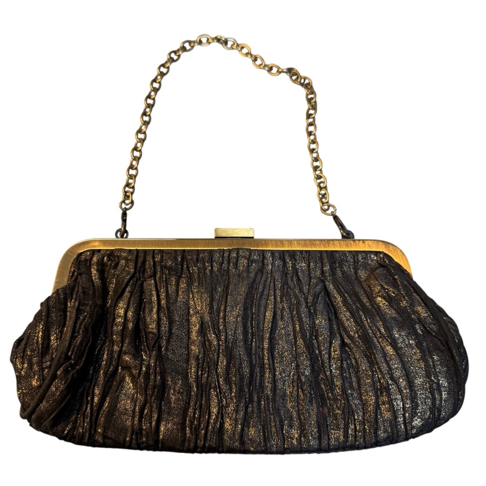 Kenneth Cole Reaction Black and Bronze Metallic  Clutch - Picture 2 of 6